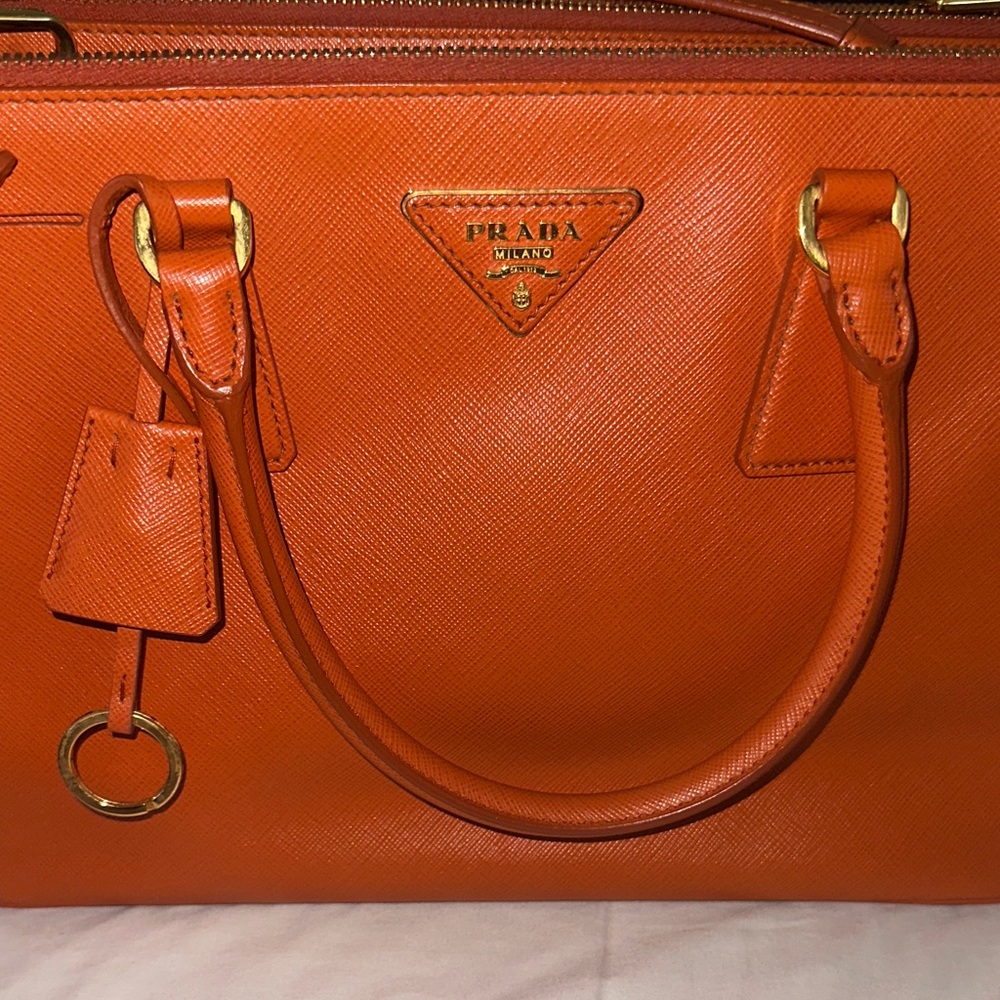 Authentic Prada Vibrant Orange Satchel - Picture 14 of 16